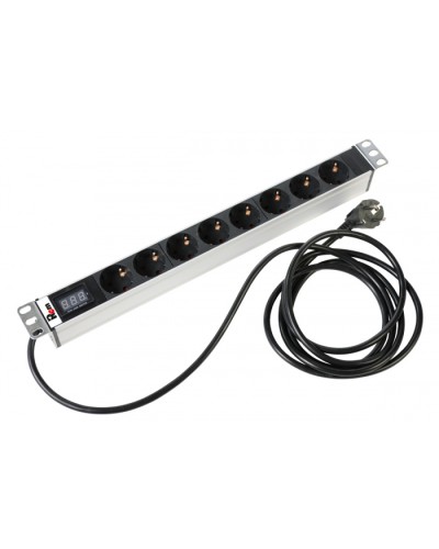 Блок розеток 1U, 8 розеток Schuko Rem R-16-8S-AM-440-3 в Хасавюрте Блоки розеток Pintop.ru