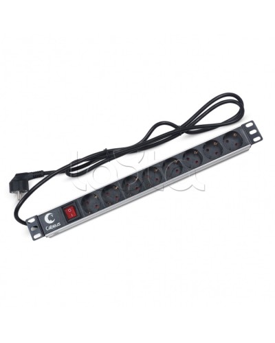 Блок на 8 розеток EU горизонтальный для 19 шкафов Cabeus (PDU-8P-2EU) в Хасавюрте Блоки розеток Pintop.ru