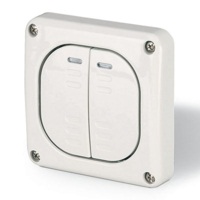 Выключатель однополюсный, двухклавишный DKC DIS1373022