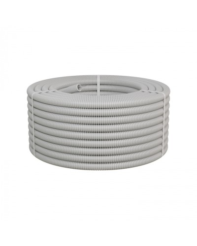 Труба ПНД-FRUF гофрир. тяжелая, с зондом, без галогена, трудногорючая, атмосферостойкая,цвет серый, диам. 32мм (25м) Экопласт (21132HFR-UF) в Хасавюрте Труба гофрированная Pintop.ru