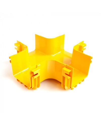 Х-соединитель оптического лотка 120 мм, монтаж без соединителей, желтый LANMASTER (LAN-OT120-XT/NC) в Хасавюрте Коммутационные изделия Pintop.ru