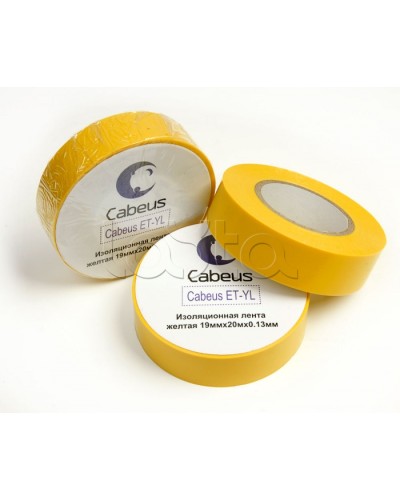 Лента изоляционная (желтая) Cabeus ET-YL в Хасавюрте Аксессуары для кабель-канала Pintop.ru