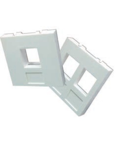 Вставка 45x45 на 2 кейстоуна, со шторками, маркировкой и иконками, белая LANMASTER LAN-SIP-24М-WH в Хасавюрте Аксессуары для кабель-канала Pintop.ru