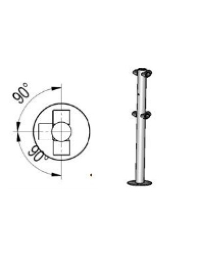 Стойкаограждения с отверстием под фиксаторТ-образная Oxgard Стойкаограждения с отверстием под фиксатор Т-образная (ВЗР 1996.09.32) в Хасавюрте Ограждения Pintop.ru