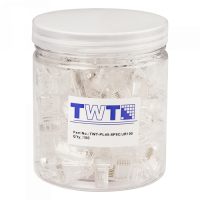 Коннектор RJ45 UTP 8P8C, универсальный, cat.5e, 100 шт. в банке TWT-PL45-8P8C/JR100