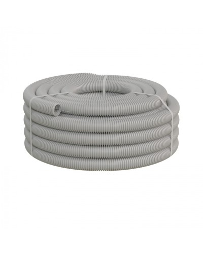 Труба ПНД-FRUF гофрир. тяжелая, с зондом, без галогена, трудногорючая, атмосферостойкая,цвет серый, диам. 40мм (20м) Экопласт (21140HFR-UF) в Хасавюрте Труба гофрированная Pintop.ru