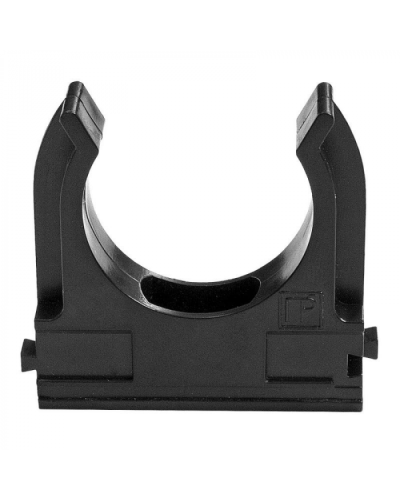 Держатель Экопласт (клипса) для труб D40мм (черный) в Хасавюрте Аксессуары для кабель-канала Pintop.ru