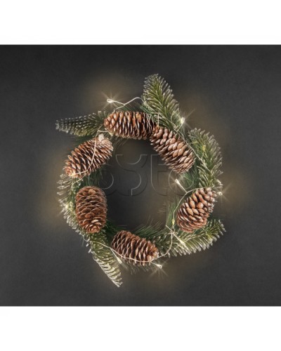 Гирлянда Navigator 95 036 NGF-D041-02(венок шишки WW) в Хасавюрте Источники света(Лампы) Pintop.ru