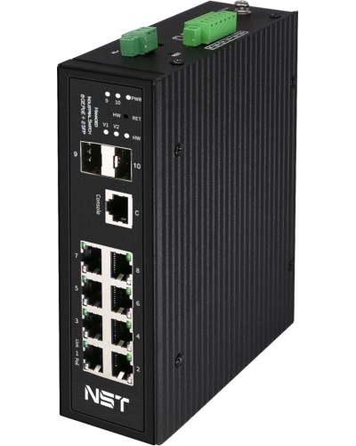 Промышленный управляемый (L2+) HiPoE коммутатор NST NS-SW-8G2G-PL/IM в Хасавюрте Коммутаторы Pintop.ru