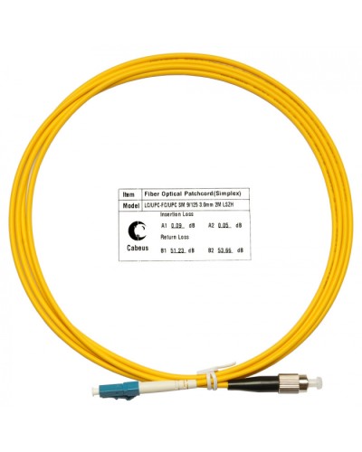 Шнур оптический simplex LC-FC 9/125 sm 2м LSZH Cabeus FOP(s)-9-LC-FC-2m в Хасавюрте Патч-корды оптические Pintop.ru