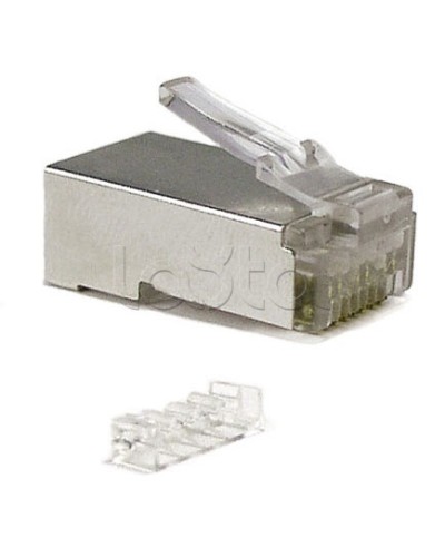 Коннектор RJ-45 под витую пару, категория 6 (50 µ/ 50 микродюймов), экранированный, универсальный (для одножильного и многожильного кабеля), со вставкой Cabeus 8P8C-SH-C6-TWP в Хасавюрте Коннекторы и разъемы Pintop.ru