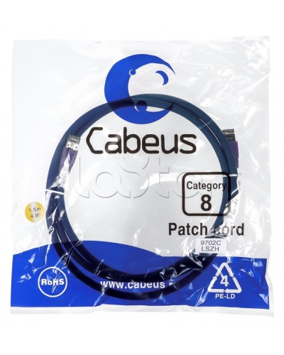 Патч-корд S/FTP Cabeus PC-SSTP-RJ45-Cat.8-1.5m-LSZH в Хасавюрте Патчкорды (медные) Pintop.ru