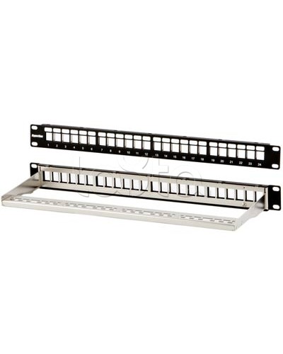 Модульная патч-панель 19, 24 порта, Flat Type, 1U, для экранированных модулей Hyperline PPBL3-19-24-SH-RM в Хасавюрте Патч панель Pintop.ru
