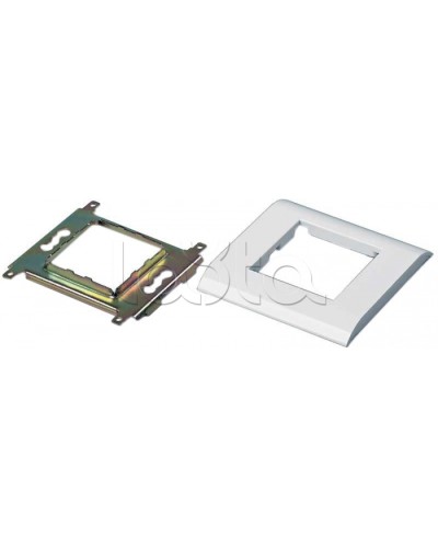 Панель лицевая 80х80 мм для модулей Mosaic 45x45 мм, металлический каркас Hyperline FP-M45-1-WH в Хасавюрте Аксессуары для кабель-канала Pintop.ru