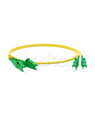 Патч-корд волоконно-оптический одномодовый SM 9/125 (OS2), LC/APC-LC/APC, duplex, LSZH, 2 м Hyperline FC-D2-9-LC/AR-LC/AR-H-2M-LSZH-YL в Хасавюрте Патч-корды оптические Pintop.ru
