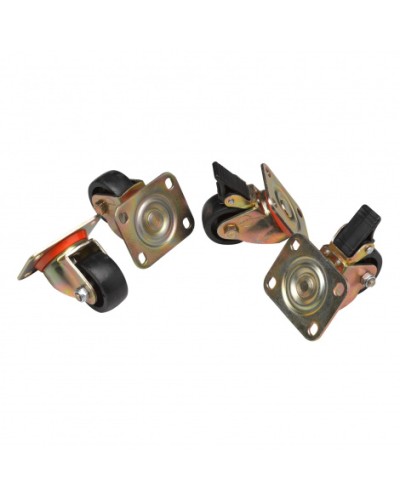 Комплект роликов, 2 шт с тормозом, 2 обычных, нагрузка 150 кг на ролик Datarex DR-460000 в Хасавюрте Ролики для шкафов и стоек Pintop.ru