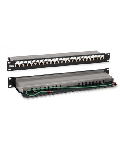 Патч-панель 19, 1U, 24 порта RJ-45 полн. экран., категория 6, Dual IDC, цвет черный Hyperline PP3-19-24-8P8C-C6-SH-110D в Хасавюрте Патч панель Pintop.ru