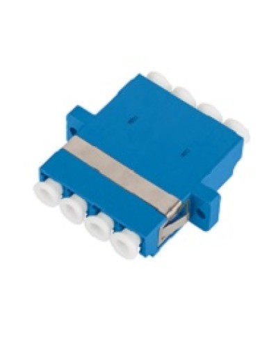 Адаптер NIKOMAX волоконно-оптический, соединительный, одномодовый, стандарта OS2, LC/UPC-LC/UPC, квадро, пластиковый, без шторки, с фланцами, синий, уп-ка 2шт. в Хасавюрте Проходные адаптеры и розетки оптические Pintop.ru