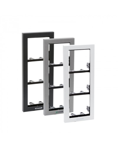 Рамка iKall на 3 модуля, антрацит Comelit в Хасавюрте Малоабонентные видеодомофоны Pintop.ru