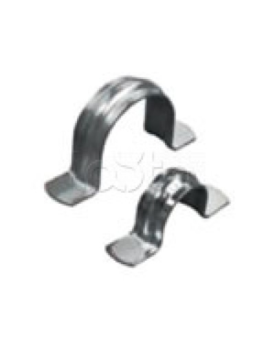 Скоба оцинкованная двухлапковая без монтажного отверстия, для трубы D25мм (1уп = 100шт) Экопласт (43627) в Хасавюрте Держатели, клипсы, скобы Pintop.ru
