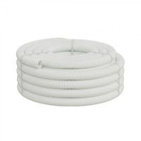 Труба ПП-FR гофрир. легкая, с зондом,без галогена, ПЛЛ 32мм Экопласт (60132HFR-W) - Труба ПП-FR гофрир. легкая, с зондом,без галогена, ПЛЛ диам.32мм ПВ-0 (25м) цвет белые 1 палл.=1200м Экопласт