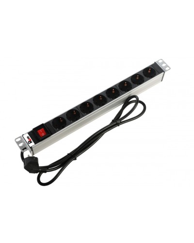 Блок розеток 1U, 8 розеток Schuko Rem R-16-8S-V-440-3 в Хасавюрте Блоки розеток Pintop.ru