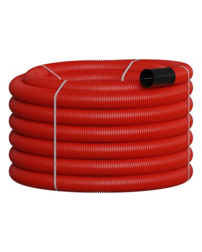 NR110 Двустенная труб.а ПНД гибкая, тип 450, SN12, с зондом, D110мм (20м) цвет красный Экопласт 801110-20 в Хасавюрте Гладкая труба Pintop.ru