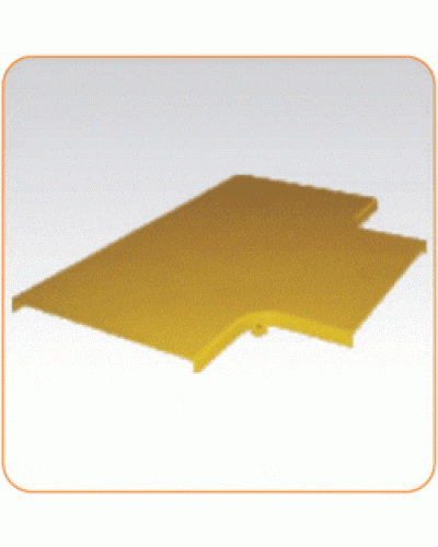 Крышка Т-соединителя оптического лотка 240 мм, желтая LANMASTER LAN-OT240-ETC в Хасавюрте Аксессуары для кабель-канала Pintop.ru