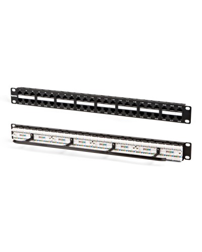 Патч-панель высокой плотности 19, 1U, 48 портов RJ-45, категория 5e Hyperline PPHD-19-48-8P8C-C5e-110D в Хасавюрте Патч панель Pintop.ru