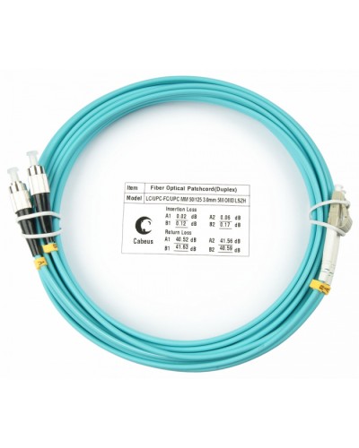 Шнур оптический duplex LC-FC 50/125 mm OM3 15м LSZH Cabeus FOP-50-LC-FC-15m в Хасавюрте Патч-корды и пигтейлы Pintop.ru