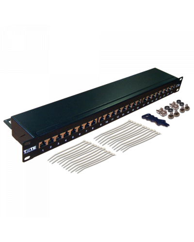 Патч-панель 24 порта, STP, кат.6, 1U TWT (TWT-PP24STP/6) в Хасавюрте Патч панель Pintop.ru