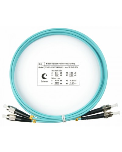 Шнур оптический duplex FC-ST 50/125 mm OM3 2м LSZH Cabeus FOP-50-FC-ST-2m в Хасавюрте Патч-корды и пигтейлы Pintop.ru