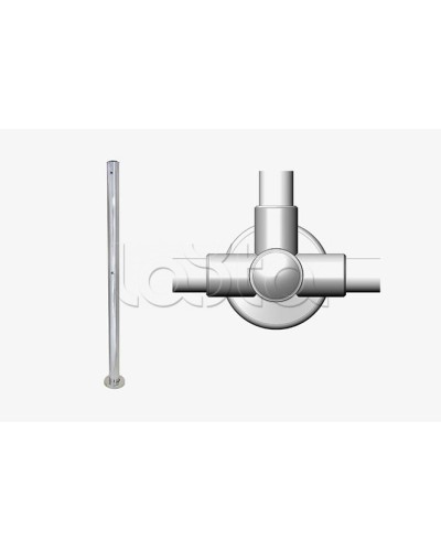Стойка вертикальная СВ-3Н, нерж (трехсторонняя) в Хасавюрте Ограждения Pintop.ru