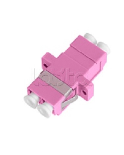Адаптер NIKOMAX волоконно-оптический, соединительный, многомодовый, стандарта OM4, LC/UPC-LC/UPC, двойной, пластиковый, без шторки, с фланцами, маджента, уп-ка 2шт. NIKOMAX (NMF-OA2M4-FN-LCU-LCU-MG-2) в Хасавюрте Проходные адаптеры и розетки оптические 