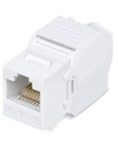Вставка Keystone Jack RJ-45(8P8C), категория 6, 110 IDC, угол заделки 180 градусов, без инструмента (Toolless), белая в Хасавюрте Модули Keystone Pintop.ru