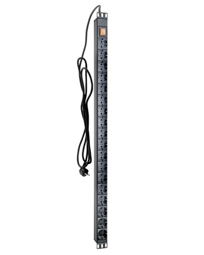 Блок распределения питания базовый вертикальный Eurolan (60A-62-01-18BL) в Хасавюрте Блоки розеток Pintop.ru