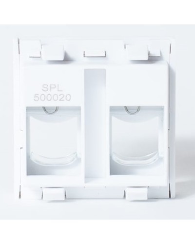 Лицевая панель45x45 мм, для 2 модулей Keystone SPL (500020) в Хасавюрте Аксессуары для кабель-канала Pintop.ru