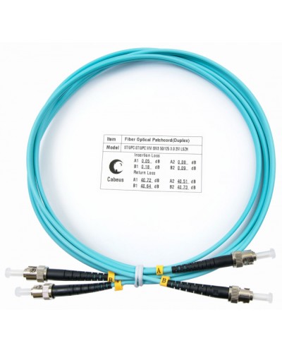 Шнур оптический duplex ST-ST 50/125 MM OM3 2 м LSZH Cabeus FOP-50-ST-ST-2M в Хасавюрте Патч-корды и пигтейлы Pintop.ru