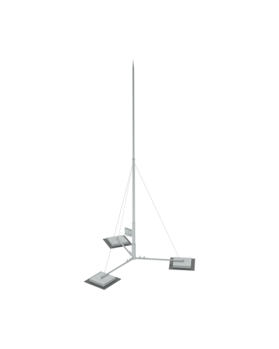 Вольностоящая молниеприемная мачта составная H10,2 м неразборное основание HD КМ-Профиль (TVMR-H10.2 HD) в Хасавюрте Монтажные материалы Pintop.ru