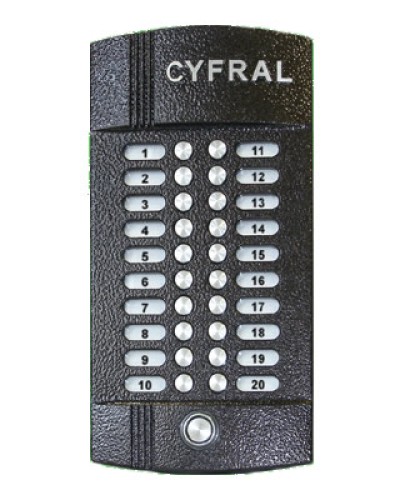 Блок вызова аудиодомофона на 20 абонентов Цифрал M-20M/T в Хасавюрте Блоки вызова многоабонентные Pintop.ru