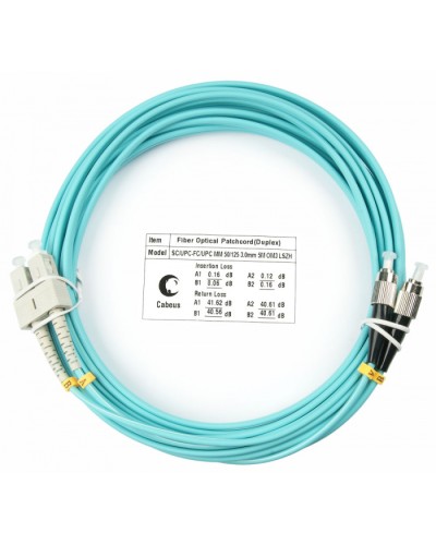 Шнур оптический duplex SC-FC 50/125 mm OM3 7м LSZH Cabeus FOP-50-SC-FC-7m в Хасавюрте Патч-корды и пигтейлы Pintop.ru