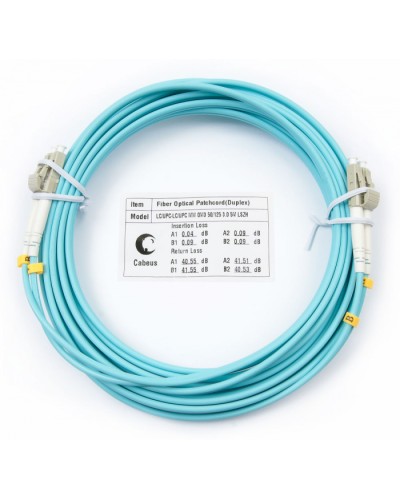 Шнур оптический duplex LC-LC 50/125 mm OM3 7м LSZH Cabeus FOP-50-LC-LC-7m в Хасавюрте Патч-корды и пигтейлы Pintop.ru