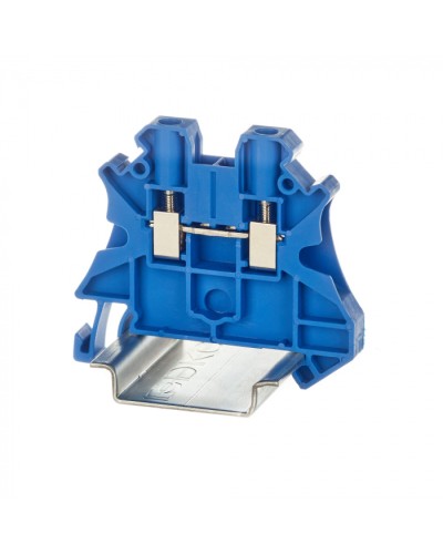 Клемма проходная, винтовой зажим, 2 точки подключения, 4 кв.мм, синяя DKC (TUR-4-BU) в Хасавюрте Клеммные колодки Pintop.ru