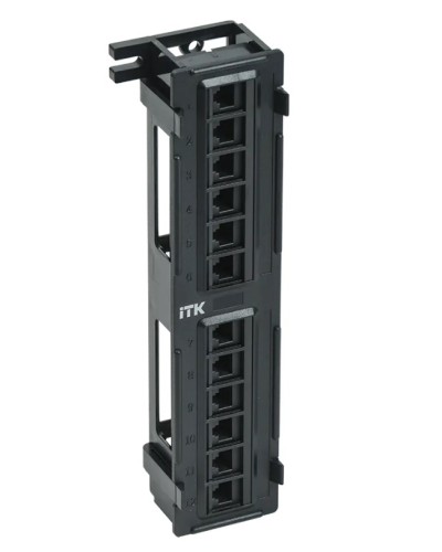ITK Настенная патч-панель кат.5Е UTP, 12 портов (IDC Dual) (PP12-C5EU-D05) в Хасавюрте Патч панель Pintop.ru