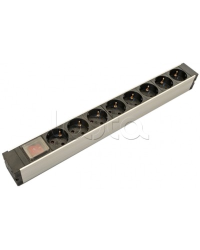 Блок розеток для 19 шкафов, горизонтальный Hyperline (SHZ19-8SH-S-IEC) в Хасавюрте Блоки розеток Pintop.ru