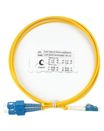 Патч-корд волоконно-оптический SM 9/125 duplex LC/SC LSZH (1,5 м) Cabeus FOP(d)-9-LC-SC-1,5M в Хасавюрте Патч-корды оптические Pintop.ru