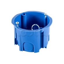 Коробка установочная для твер. стен D68x45 мм межцентр 71мм, IP20, без саморезов, цвет синий Экопласт (44662-1)