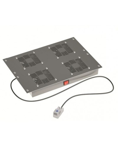 19 Вентиляторный модуль 4 вентилятора с термостатом для 19 IT-корпусов STI/CQE, RAL9005 DKC (R519VSIT4FTB) в Хасавюрте Вентиляторные модули Pintop.ru