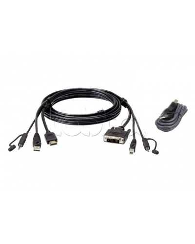 Комплект кабелей USB, HDMI-DVI-D для защищенного KVM-переключателя (1.8м) ATEN 2L-7D02DHX2 в Хасавюрте Видеоусилители, Модуляторы, Делители Pintop.ru