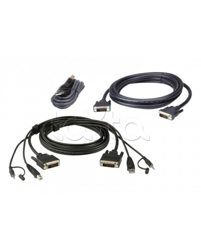 Комплект кабелей USB, DVI-D Dual Link, Dual Display для защищенного KVM-переключателя (3м) ATEN 2L-7D03UDX5 в Хасавюрте Видеоусилители, Модуляторы, Делители Pintop.ru